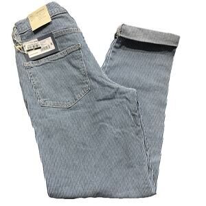 High-Rise Cropped Boyfriend Jeans Striped Sz 00 Reg NWT Universal Thread